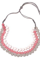 Triple Strand Resin Disc Necklace