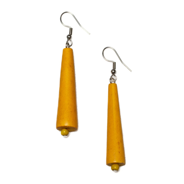 Wooden Cone Earrings