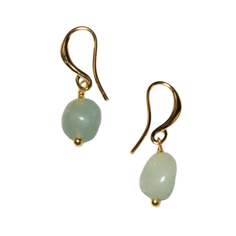 Simple Amazonite Drop Earrings GOLD