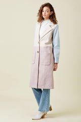 Colour Block Long Coat