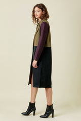 Colour Block Long Coat