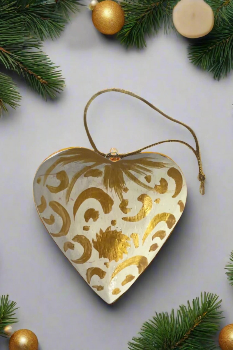 Hanging Heart Ornament - Gold