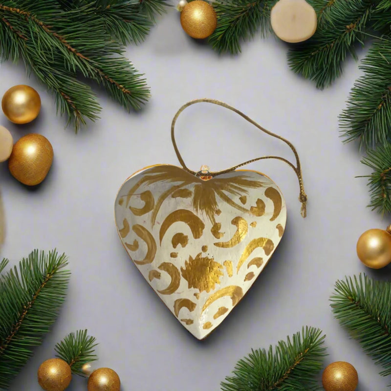 Hanging Heart Ornament - Gold