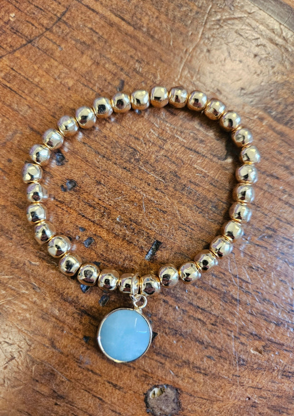 Jade/Gold Charm Bracelet