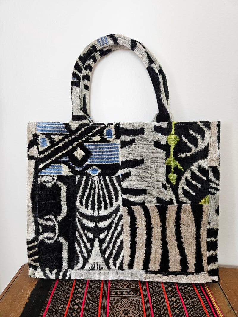 Velvet Patchwork Tote Bag