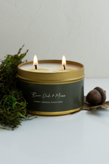 Burr Oak + Moss Tin Candle