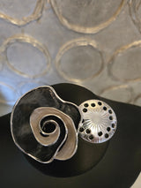 The Monochrome Spiral Brooch