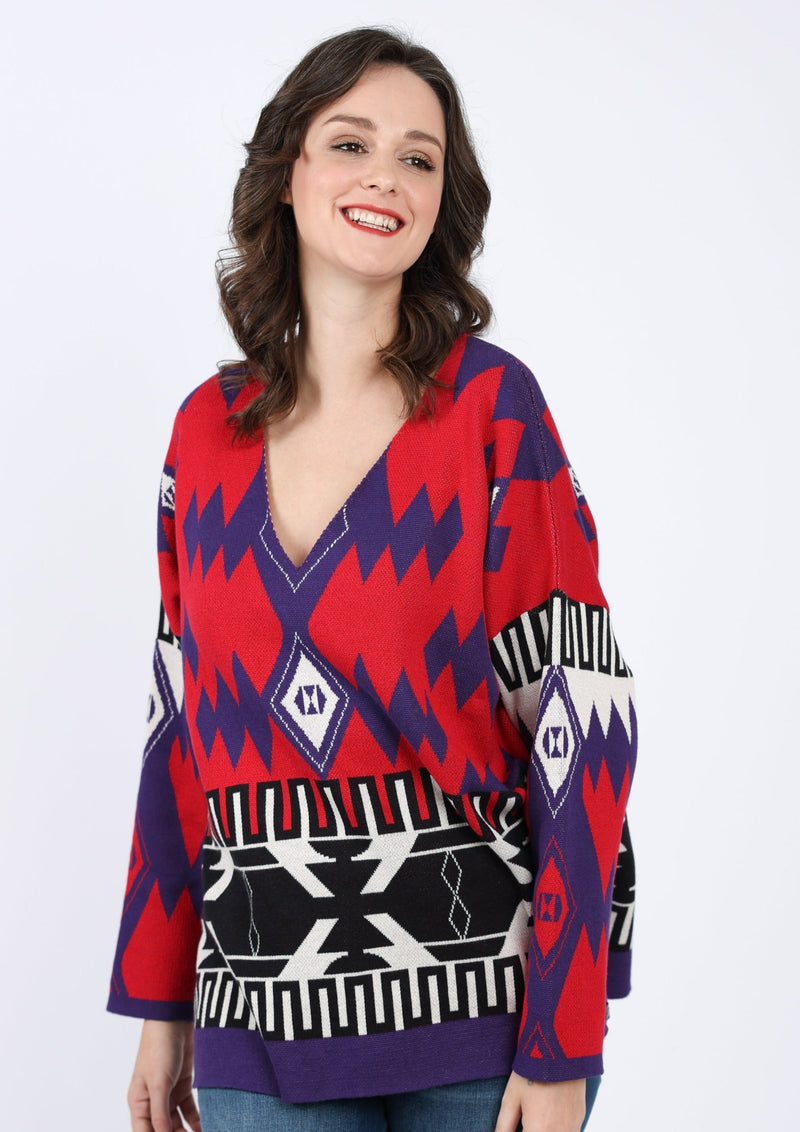 Blanket Red Print Pullover