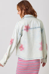 Floral Printed Denim Shacket