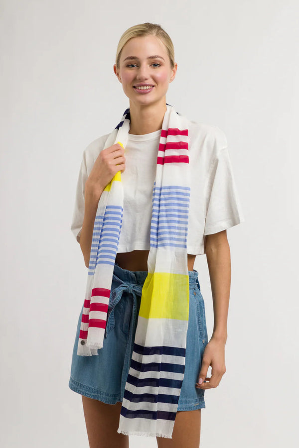 Multi Banded Stripe Scarf
