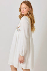 Embroidered Babydoll Dress