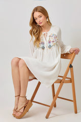 Embroidered Babydoll Dress