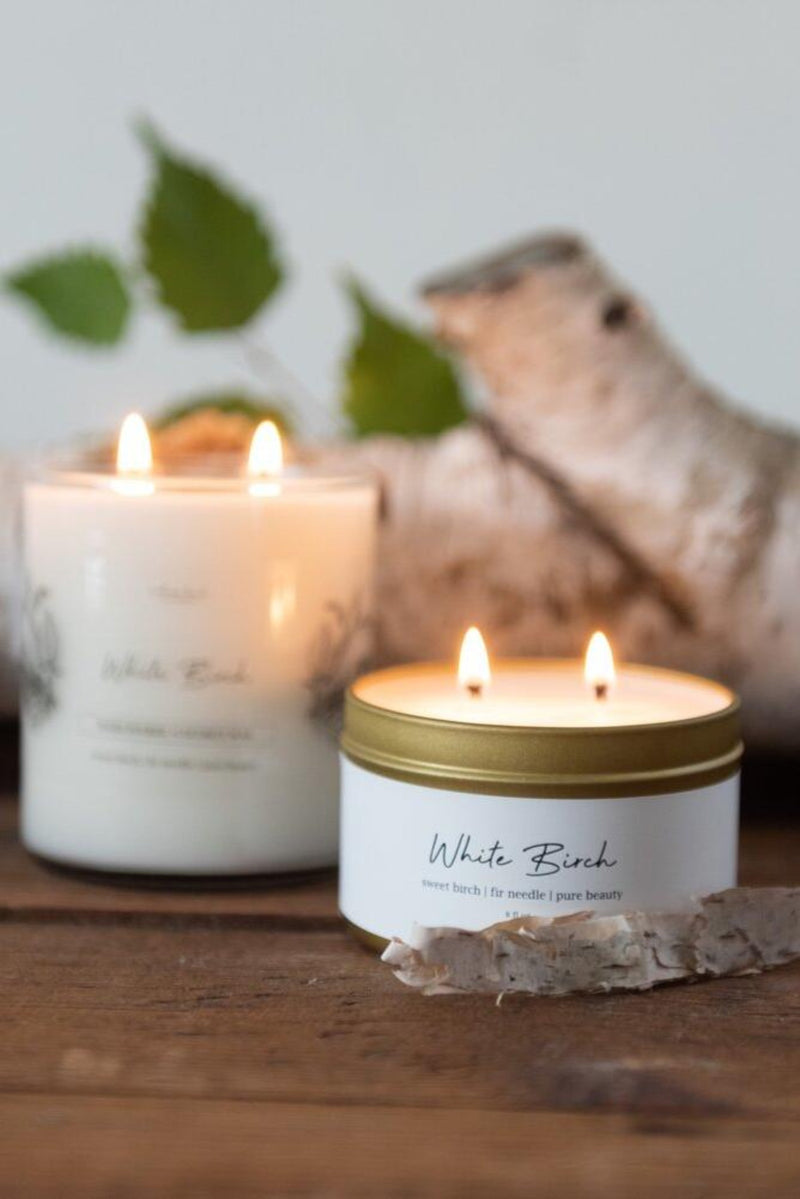 White Birch Tin Candle