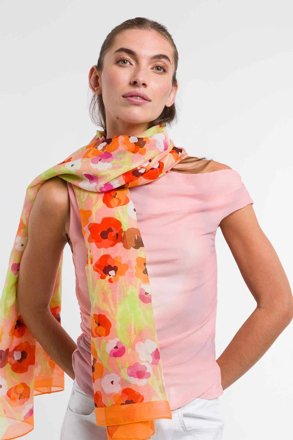 Poppy Floral Oblong Scarf