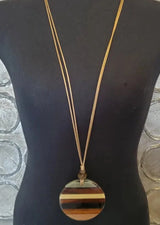 Long Circle Pendant Necklace