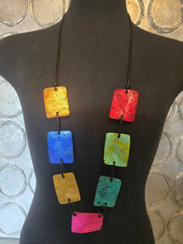 Multicolour Mosiac Tile Necklace