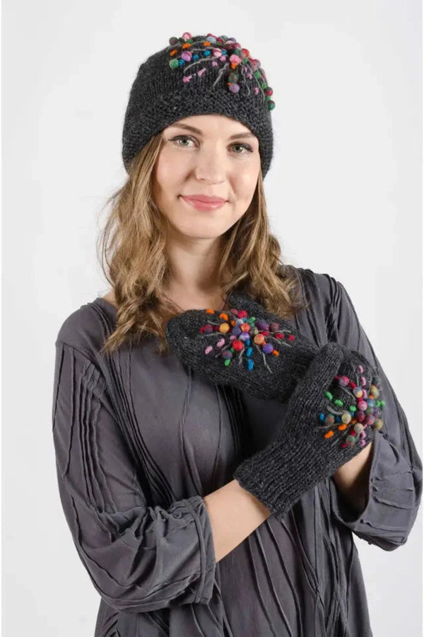 Dandelion Dream Mittens Charcoal