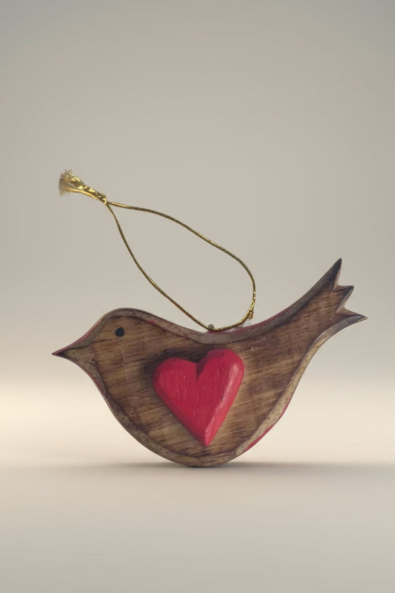 Hanging Bird Ornament RED