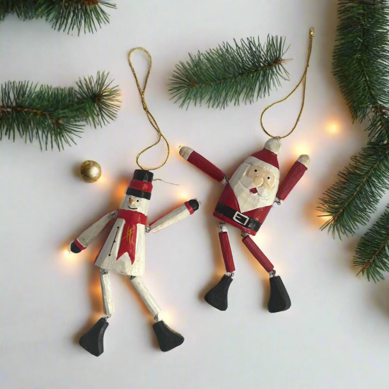 Hanging Puppet Santa Ornament