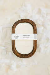 Brown Oval 4 Wick Dough Bowl Soy Candle- CASHMERE