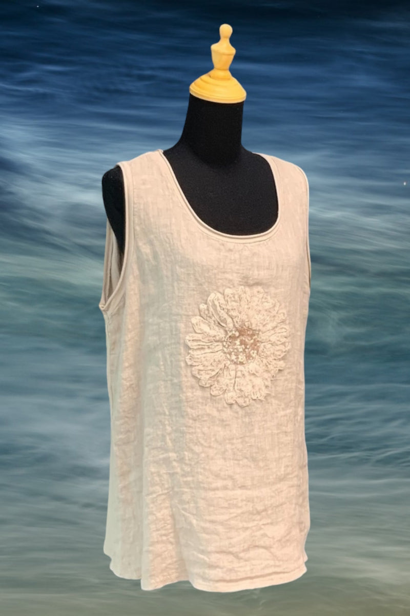 Linen Flower Tank