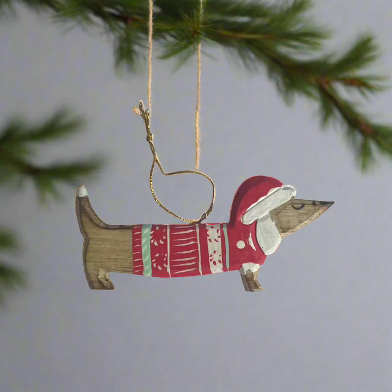 Hanging Sausage Dog Ornament