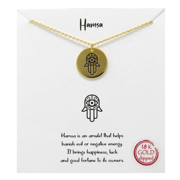 Hamsa Pendant Simple Chain Necklace