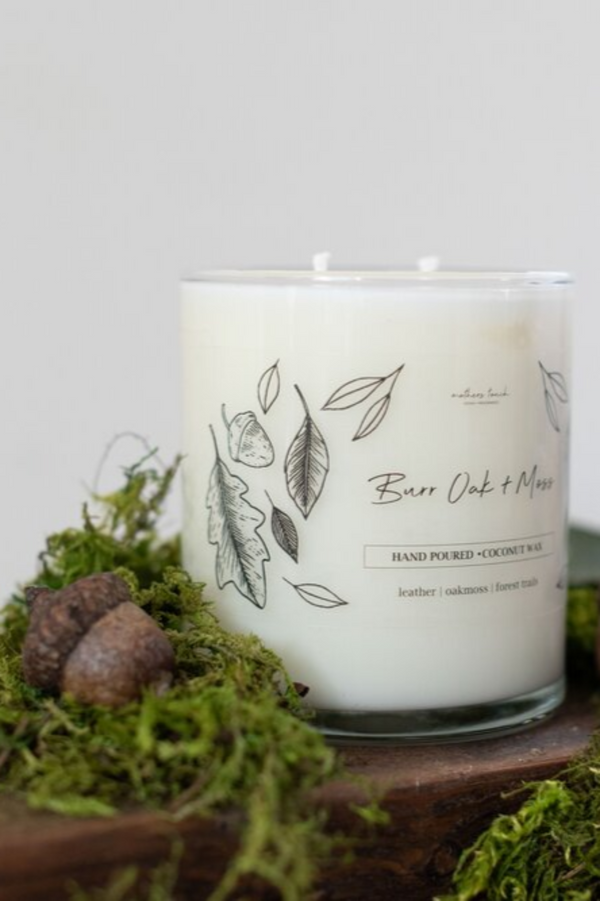 Burr Oak + Moss Glass Candle