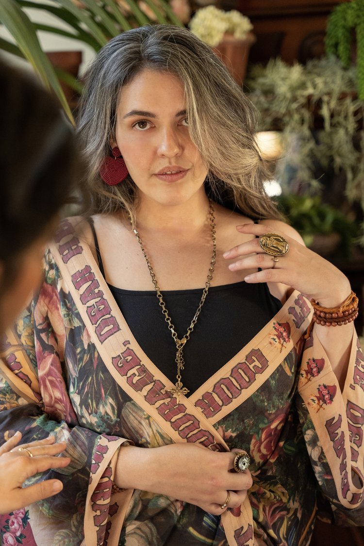 Friendship Love and Truth Cropped Kimono