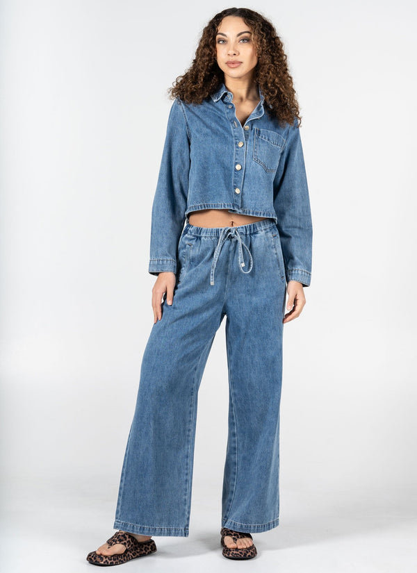 Wide Leg Denim Pants