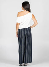 Linen Stripe Wide Leg Pant