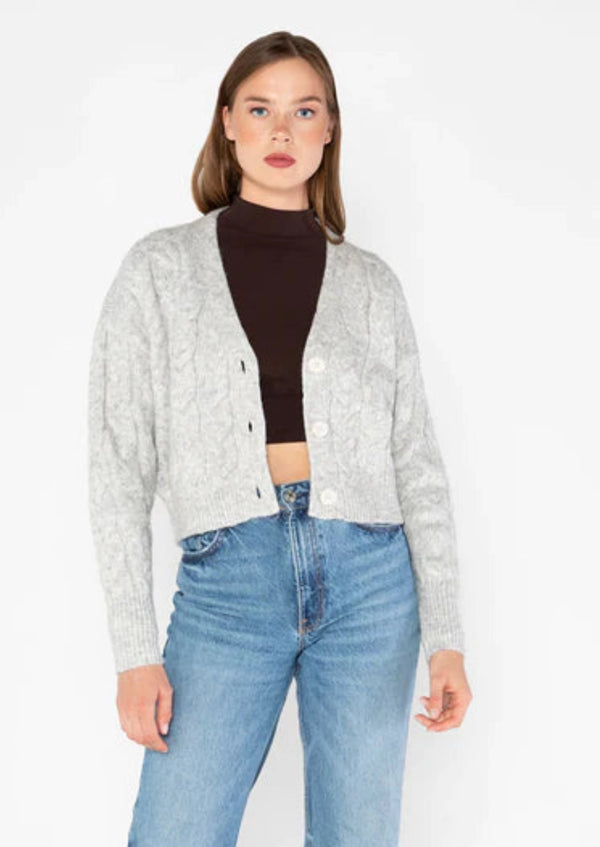 Crop Cable Front Cardigan