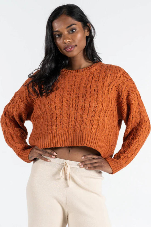 Crop Cable Knit Sweater