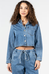 Cropped Denim Shirt