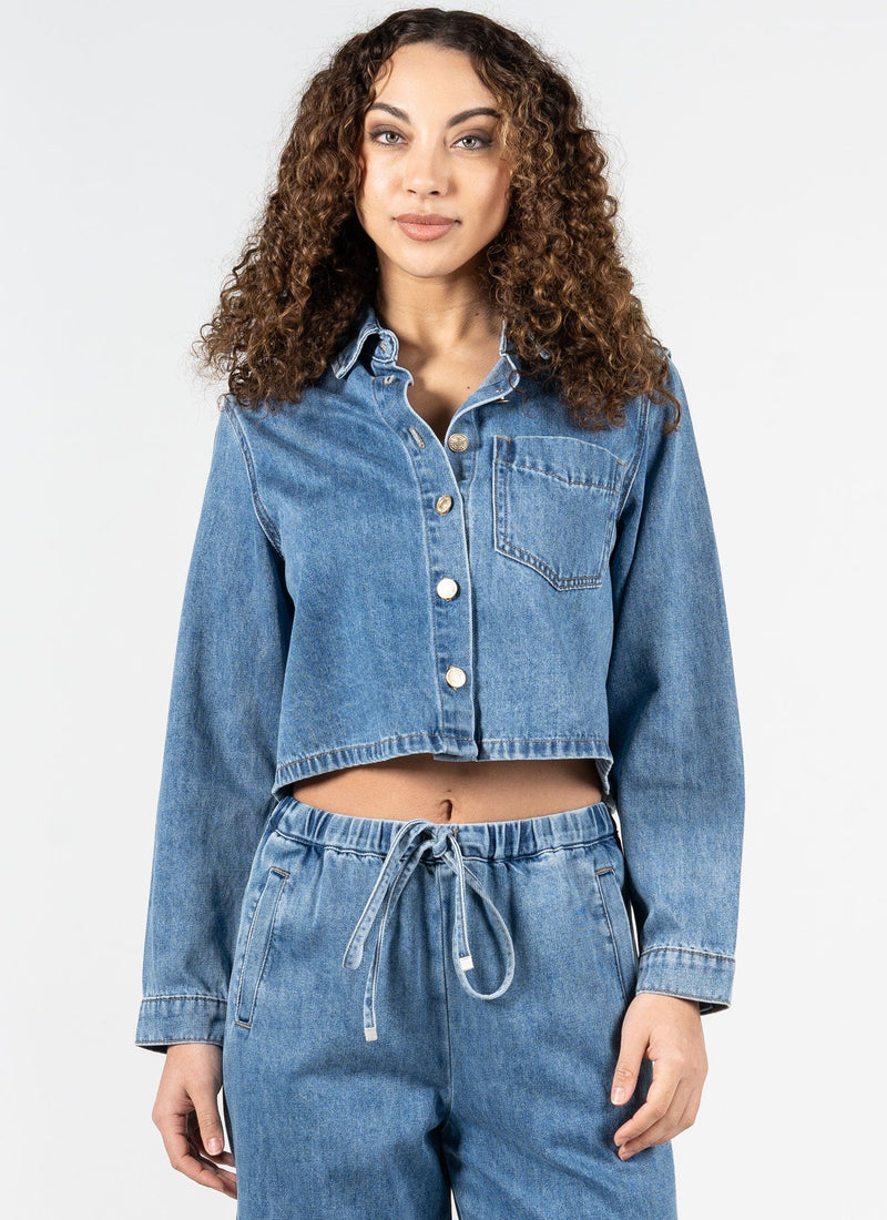 Cropped Denim Shirt