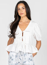 Front Tie Ruffle Blouse