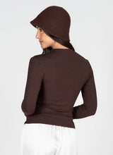 L/S Ruched High Neck Top