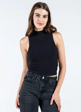 Ottoman Rib Sleeveless Mock Neck Top