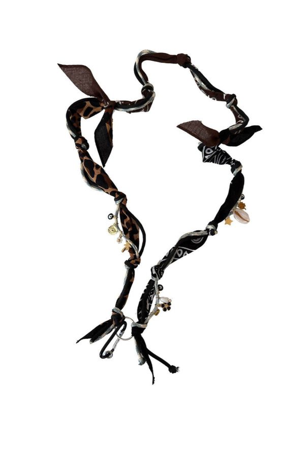 Black and Leopard Print Phone Cord
