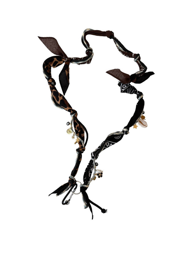 Black and Leopard Print Phone Cord
