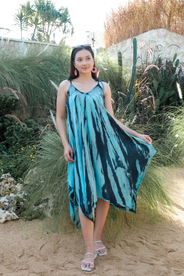 Abstract Tie Dye Handkerchief Dress
