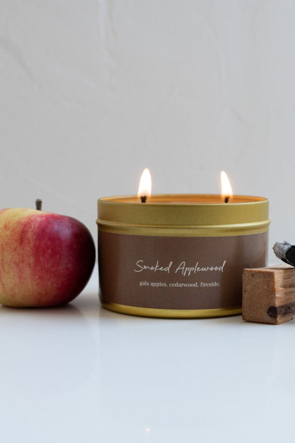 Smoked Applewood Tin Candle