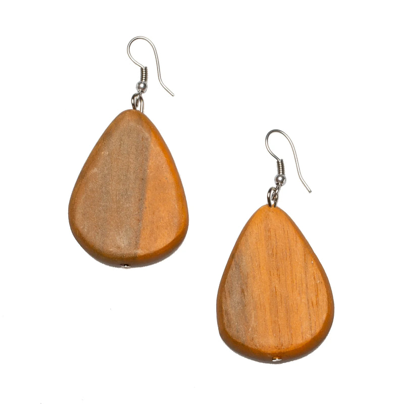 Wooden Pebble Earring