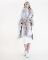 Fringe Suede Cape w/ Vegan Fur