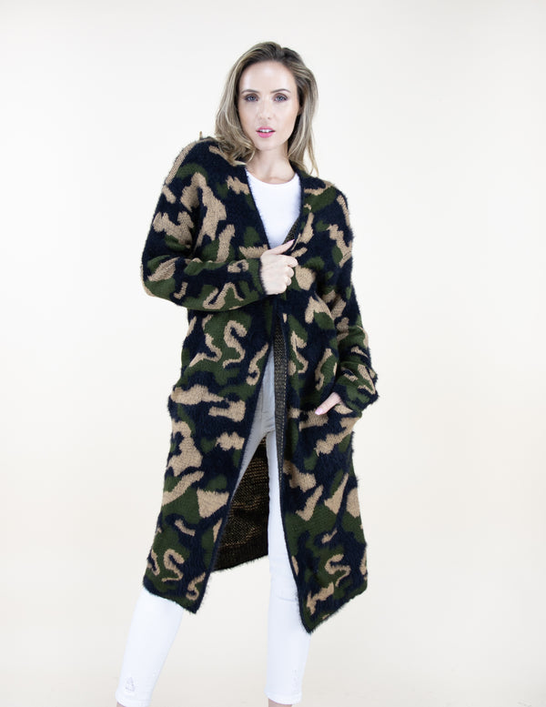 Eyelash Camo L/S Cardigan