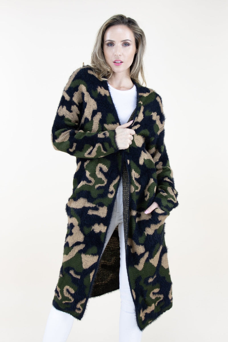 Eyelash Camo L/S Cardigan