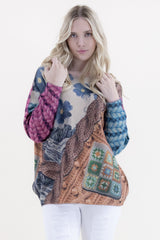 Flowers & Crochet Crew Neck Sweater
