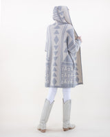 Oversized Geometric Hooded Cardigan