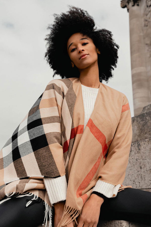 Plaid Ruana