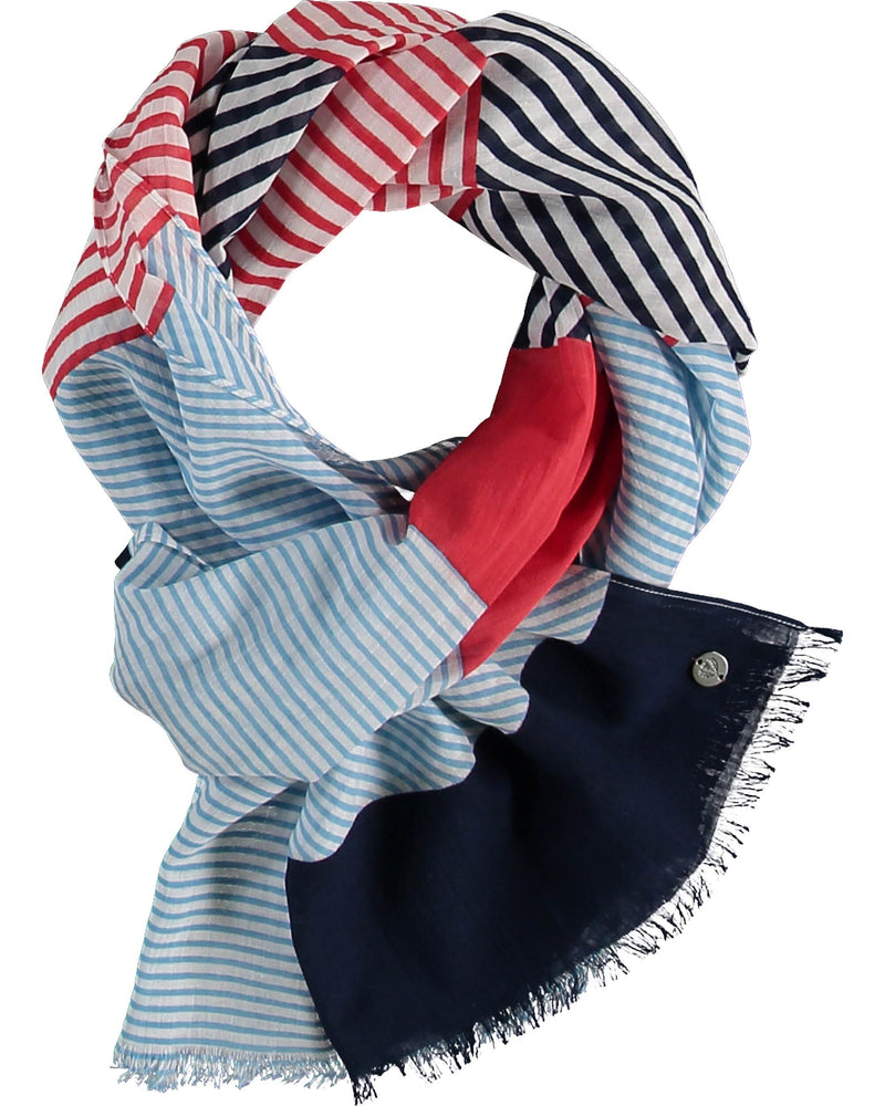 Striped Blocks Cotton Scarf